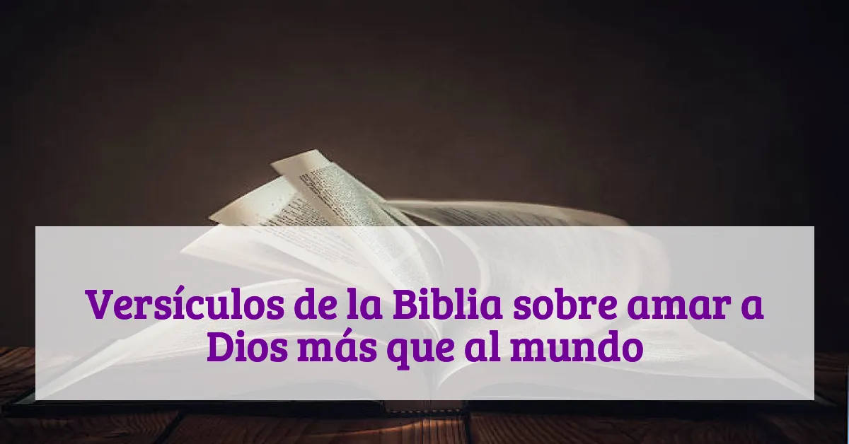 Versículos de la Biblia sobre amar a Dios más que al mundo