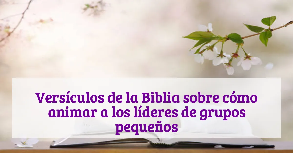 Versículos de la Biblia sobre cómo animar a los líderes de grupos pequeños