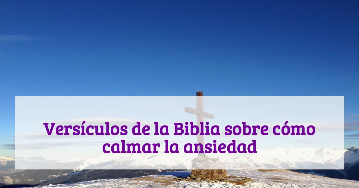 Versículos de la Biblia sobre cómo calmar la ansiedad