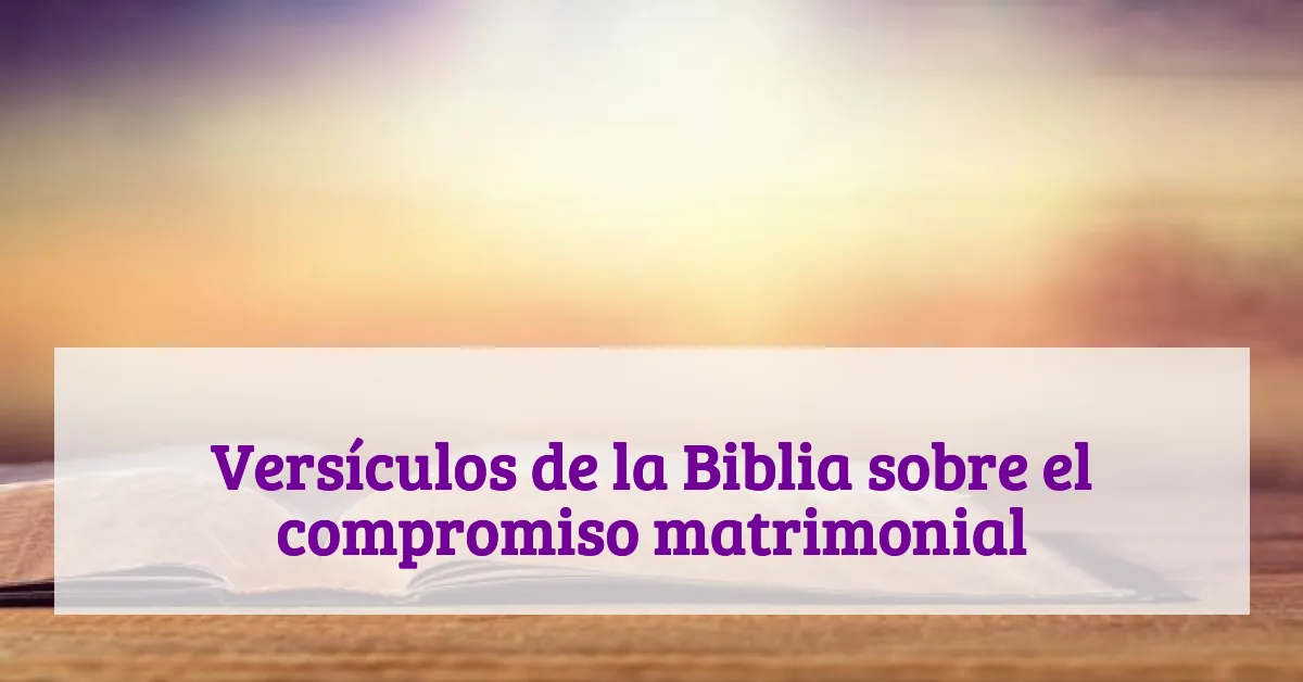 Versículos de la Biblia sobre el compromiso matrimonial