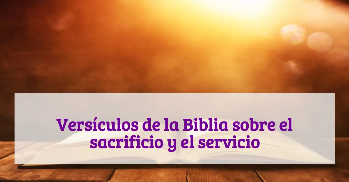 Versículos de la Biblia sobre el sacrificio y el servicio