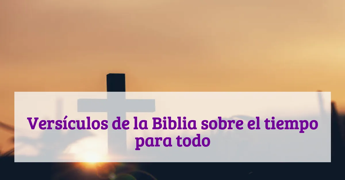 Versículos de la Biblia sobre el tiempo para todo