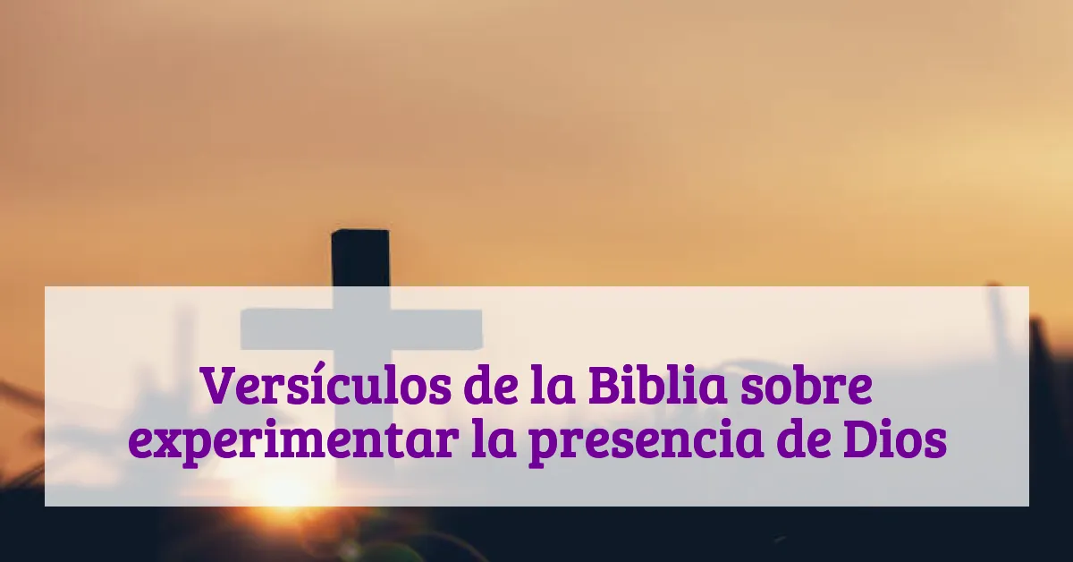 Versículos de la Biblia sobre experimentar la presencia de Dios