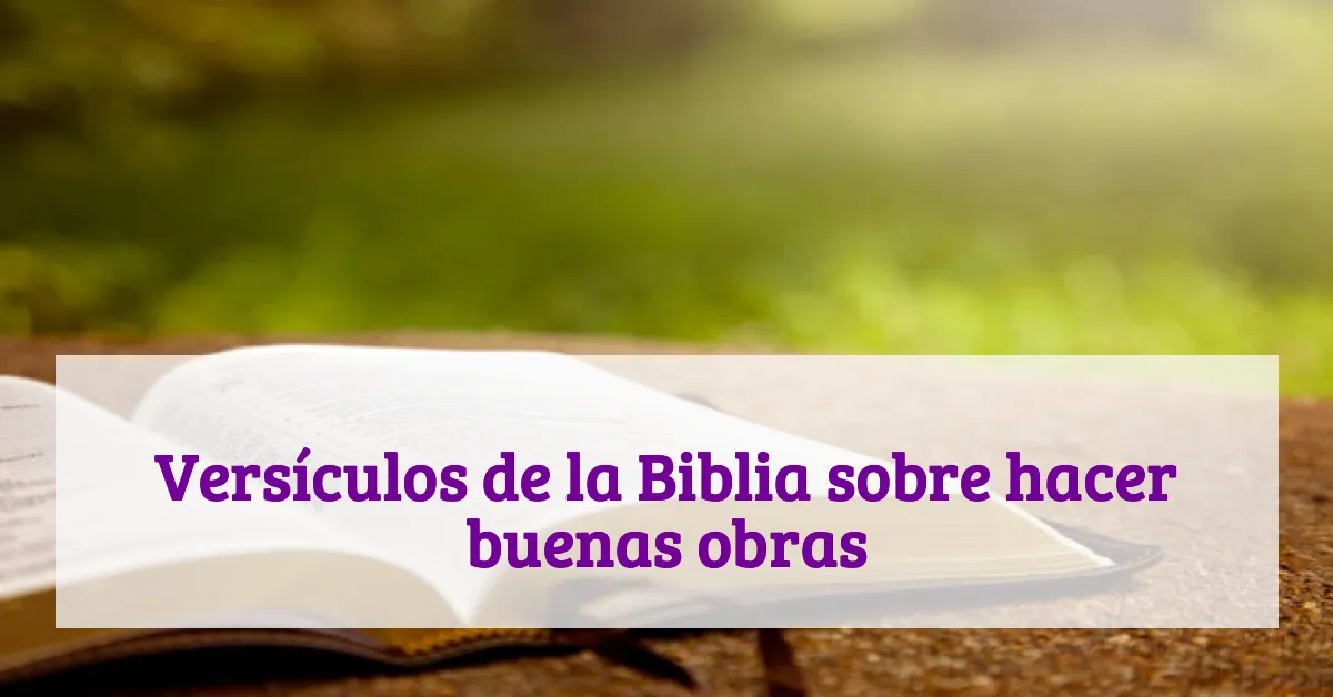Versículos de la Biblia sobre hacer buenas obras