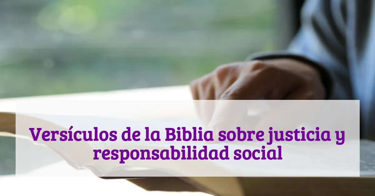 Versículos de la Biblia sobre justicia y responsabilidad social