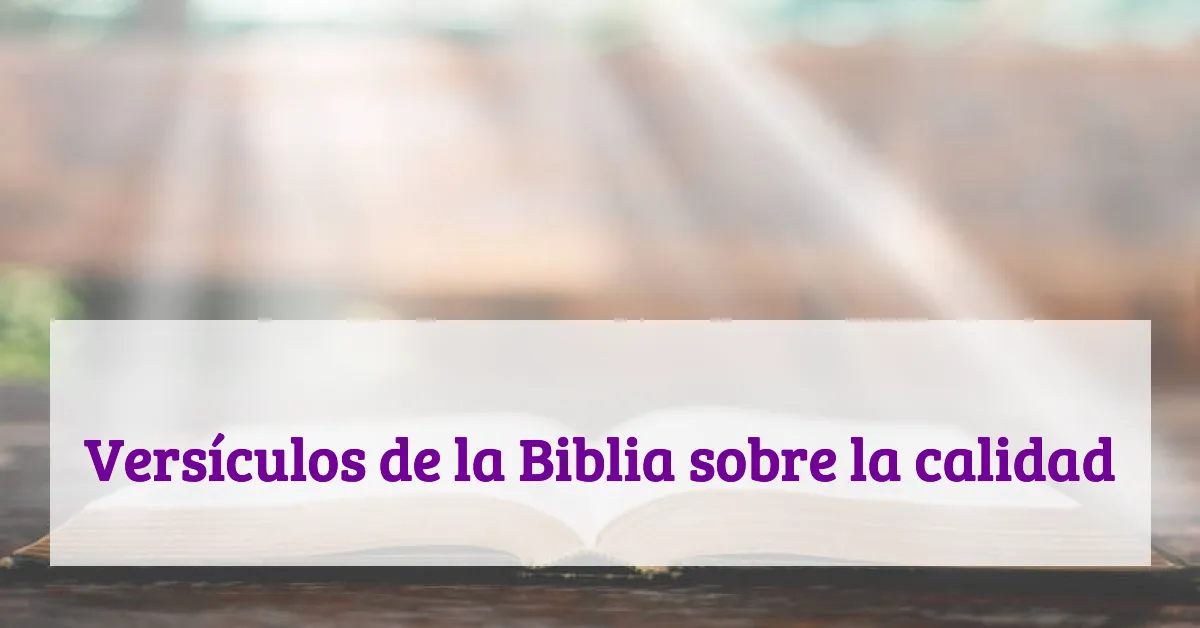 Versículos de la Biblia sobre la calidad