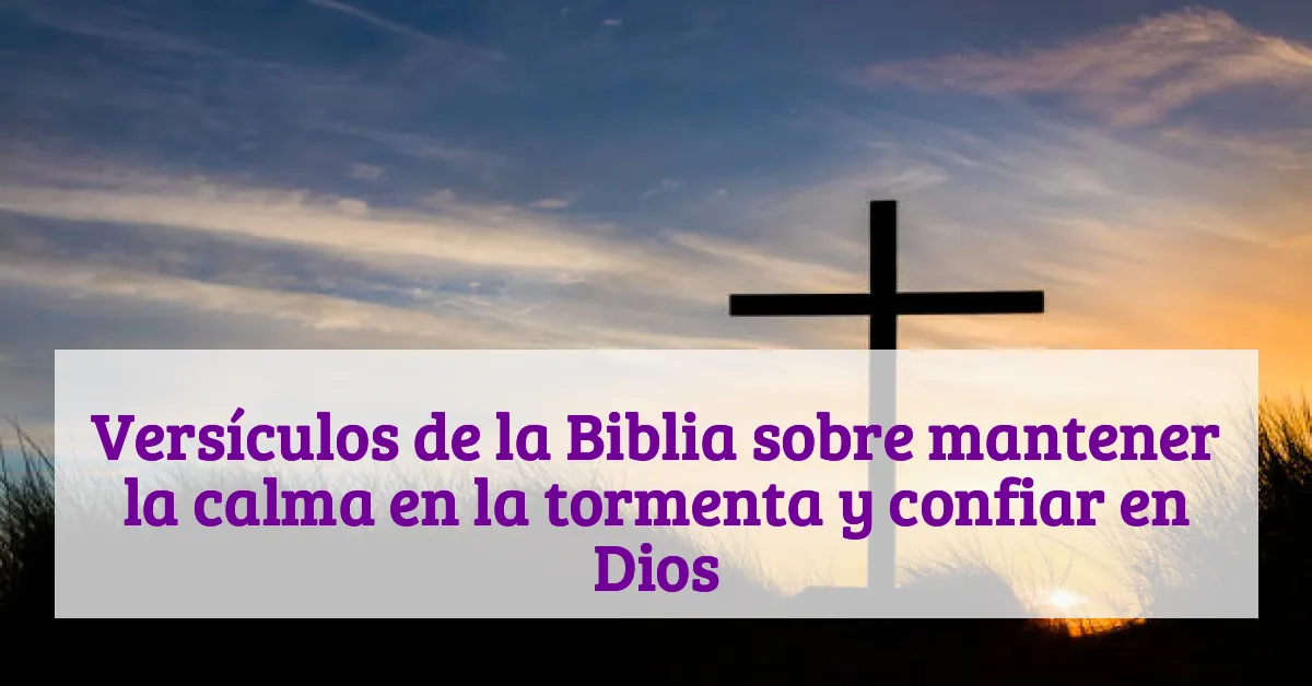 Versículos de la Biblia sobre mantener la calma en la tormenta y confiar en Dios