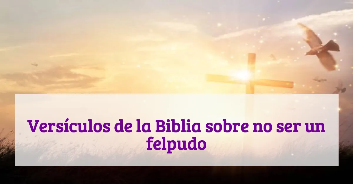 Versículos de la Biblia sobre no ser un felpudo