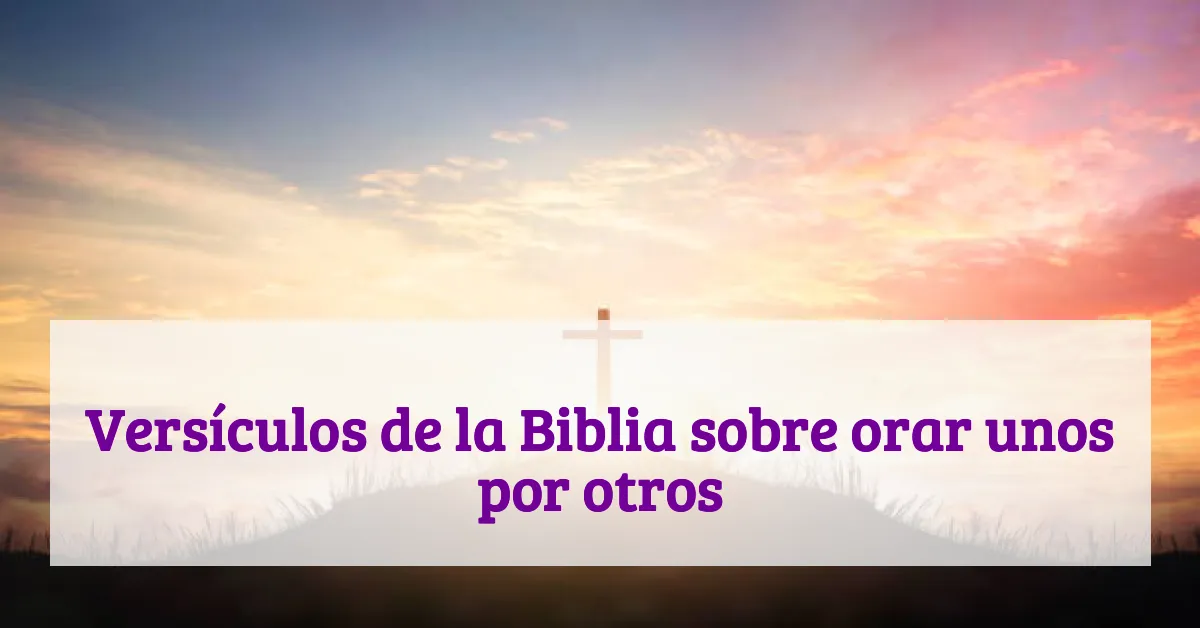 Versículos de la Biblia sobre orar unos por otros