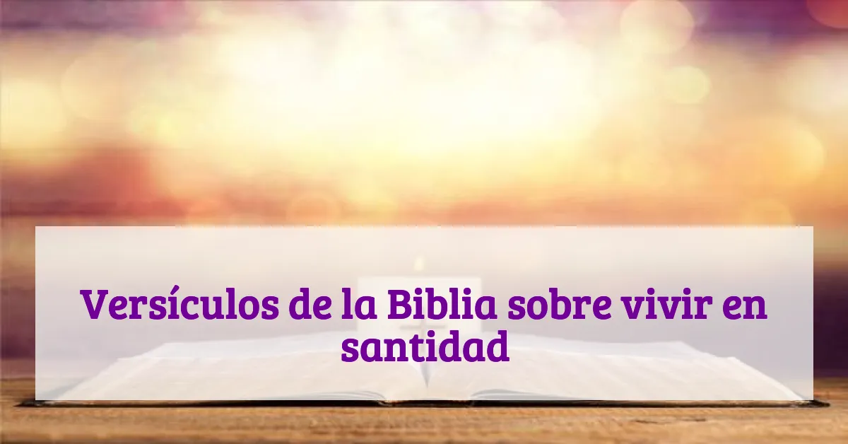 Versículos de la Biblia sobre vivir en santidad