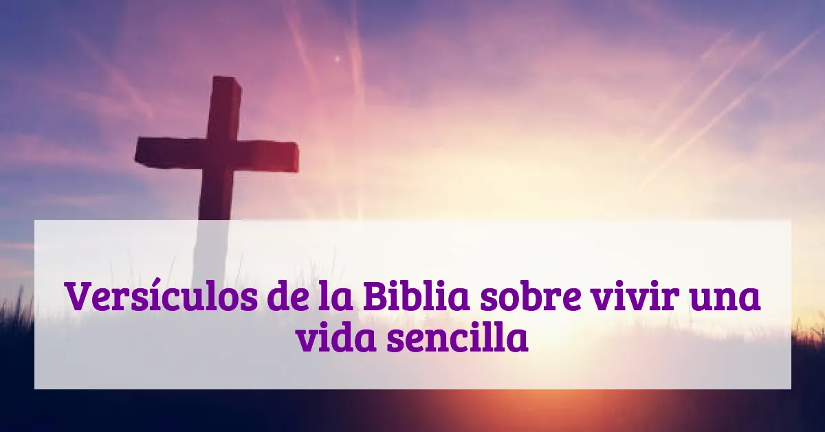 Versículos de la Biblia sobre vivir una vida sencilla